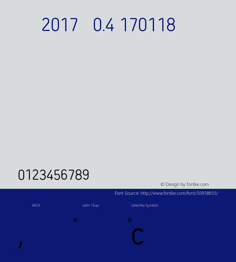 Clock2017R_v0.4_170118 Version 0.4; build 20170118 Font Sample