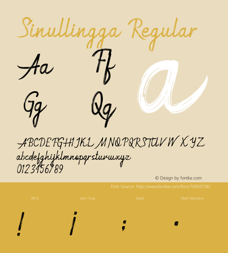 Sinullingga Version 1.00;July 6, 2020;FontCreator 12.0.0.2525 64-bit Font Sample