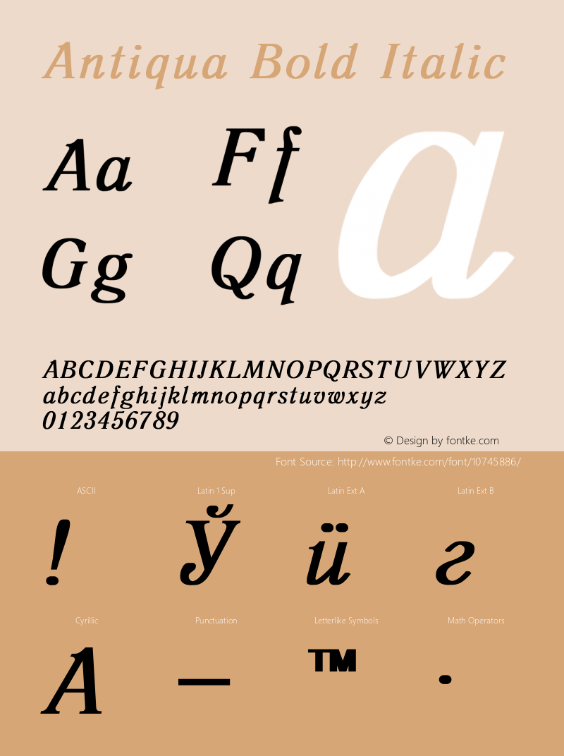 Antiqua Bold Italic Converted from d:\windows\system\ANT46___.BF1 by ALLTYPE Font Sample