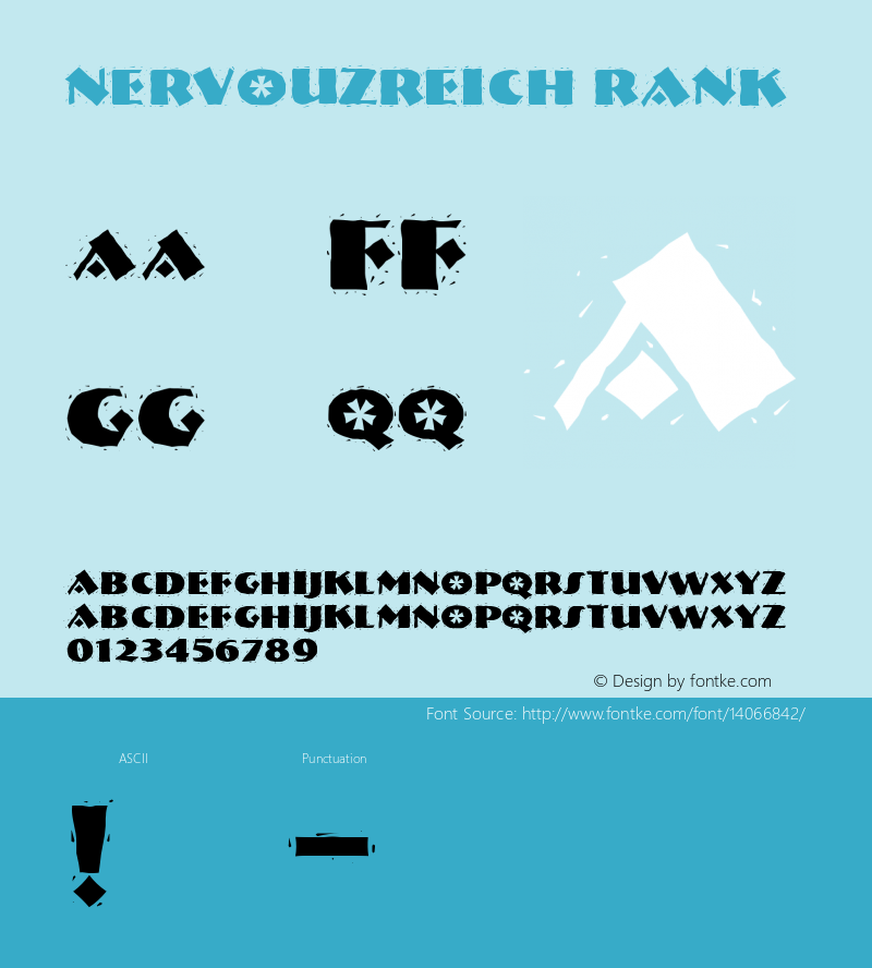 NervouzReich Rank Version Altsys Fontographer Font Sample