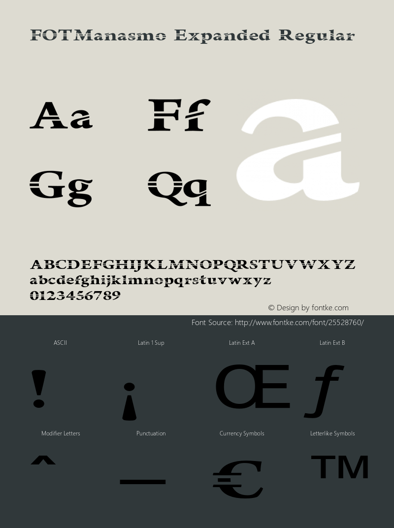 FOTManasmo-ExpandedRegular Version 1.000 Font Sample