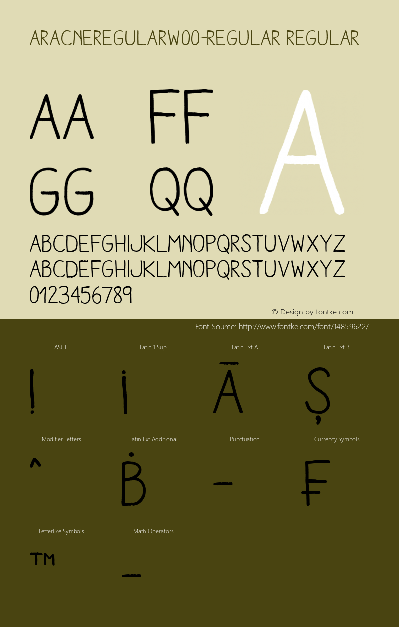 AracneRegularW00-Regular Regular Version 1.10 Font Sample