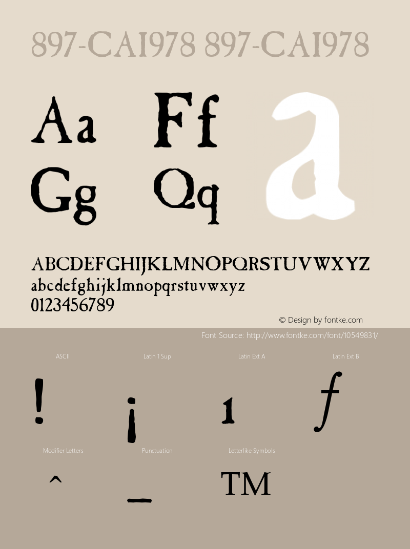 897-CAI978 897-CAI978 Version 3.0 Font Sample