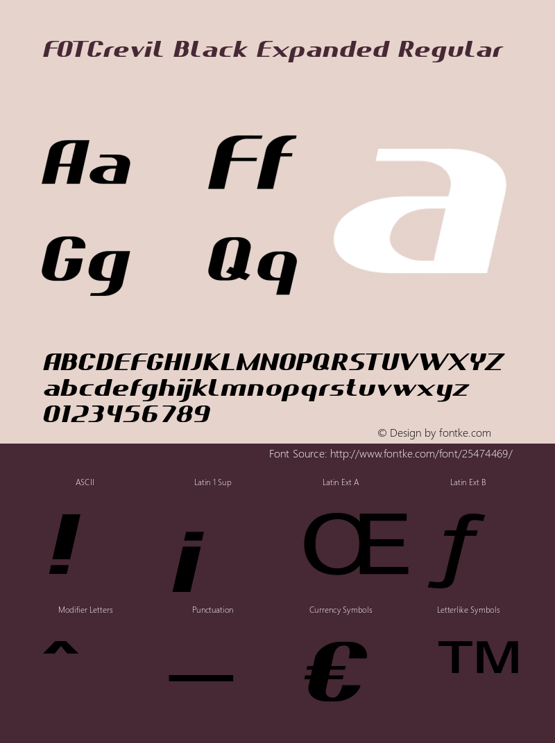 FOTCrevilBlack-ExpandedRegular Version 1.000 Font Sample