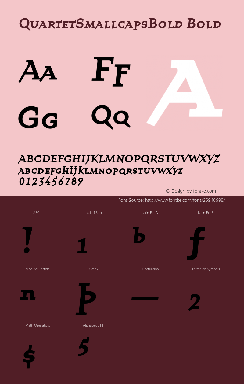 QuartetSmallcapsBold Version 001.000 Font Sample