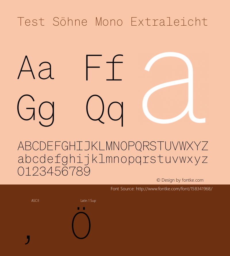 Test Söhne Mono Extraleicht Version 1.108;hotconv 1.0.116;makeotfexe 2.5.65601 Font Sample