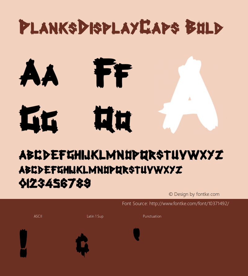 PlanksDisplayCaps Bold Macromedia Fontographer 4.1 7/1/96 Font Sample