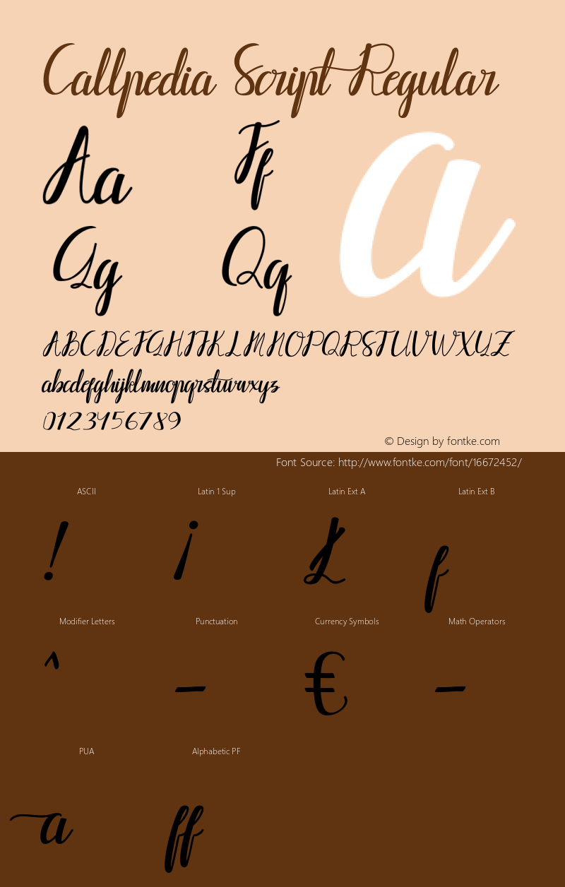 Callpedia Script Regular Version 1.000 Font Sample