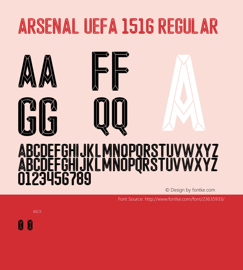 Arsenal UEFA 1516 Regular Version 1.00 2015 Font Sample