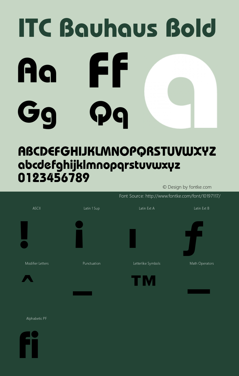 ITC Bauhaus Bold 2.0-1.0 Font Sample