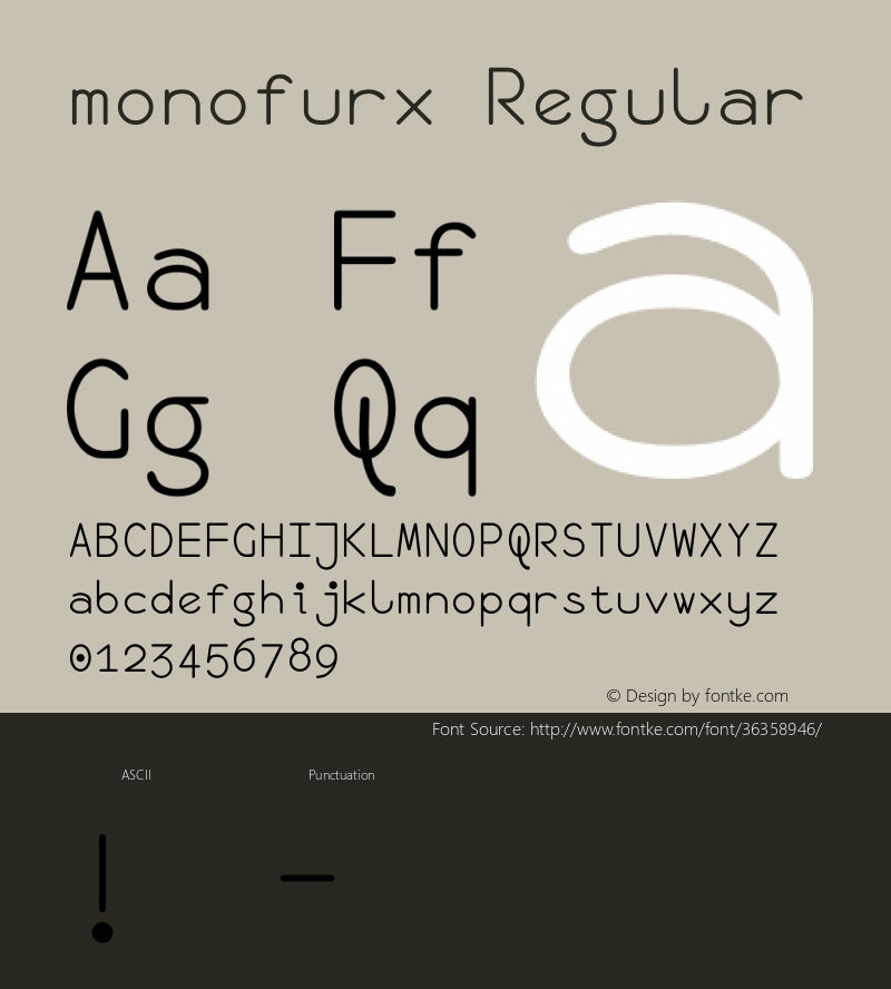 monofurx Version 5.0 2019-07-25 Font Sample
