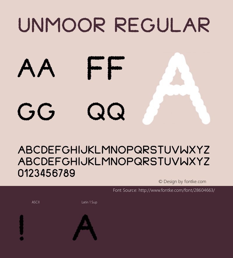 Unmoor Version 1.002;Fontself Maker 2.1.2 Font Sample