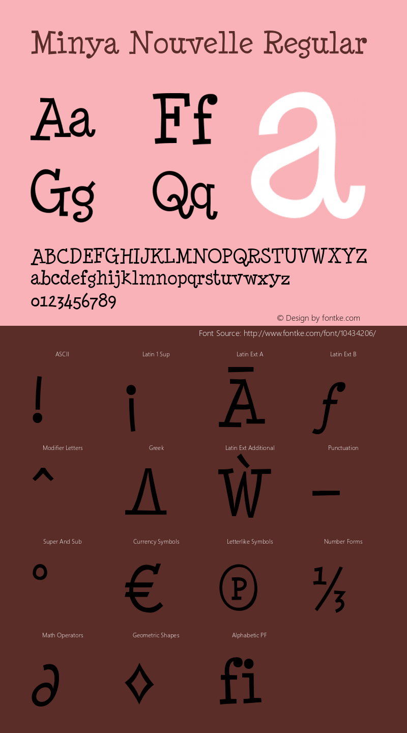 Minya Nouvelle Regular Version 4.000 Font Sample