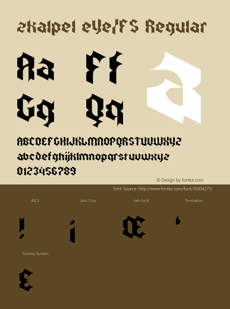 zkalpel eYe/FS Regular Version 1.0 Font Sample