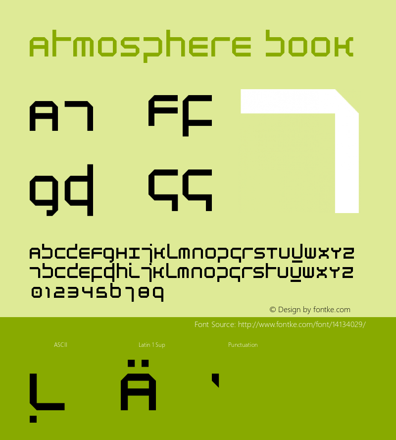 Atmosphere Book Version Macromedia Fontograp Font Sample