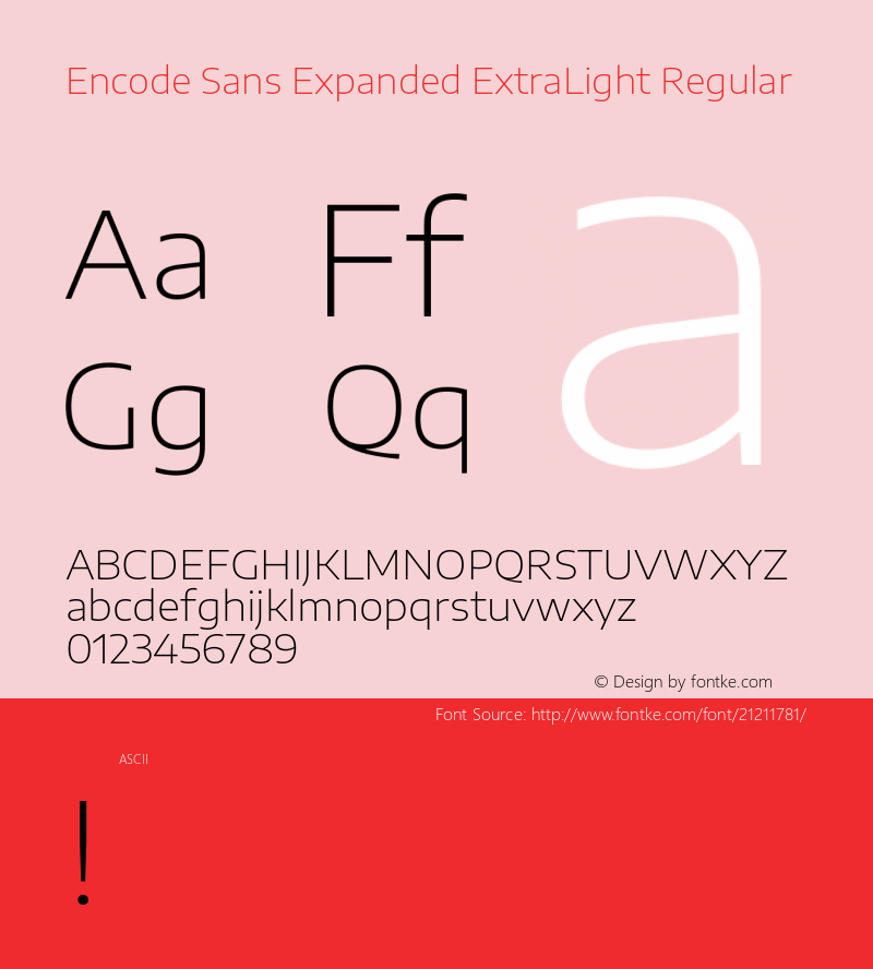 Encode Sans Expanded ExtraLight Regular  Font Sample