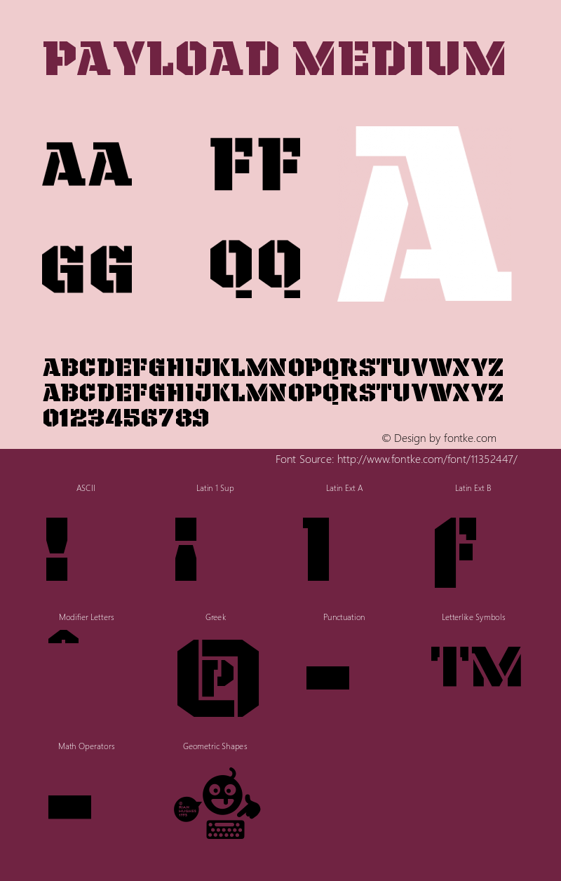 Payload Medium Version 001.000 Font Sample