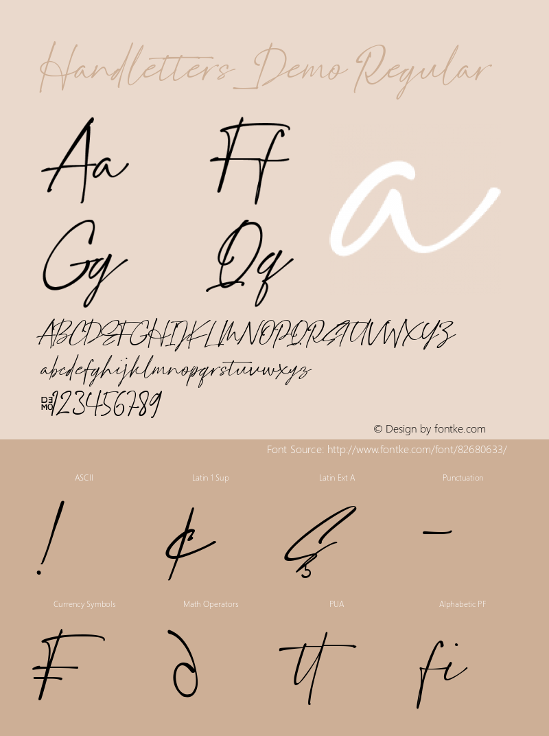 Handletters_Demo Version 1.00;September 1, 2020;FontCreator 12.0.0.2550 64-bit Font Sample