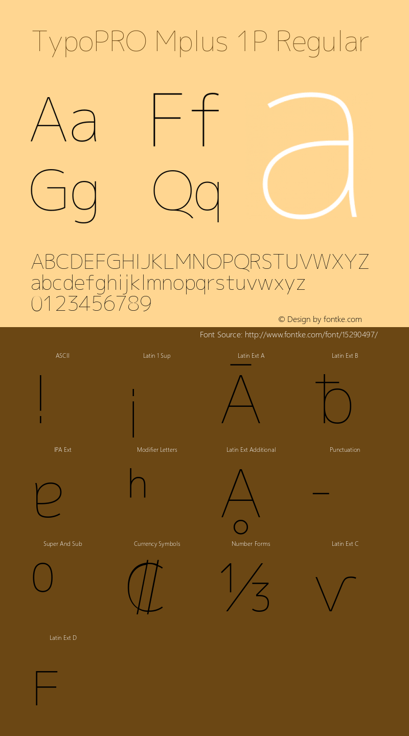 TypoPRO Mplus 1P Regular Version 1.059 Font Sample