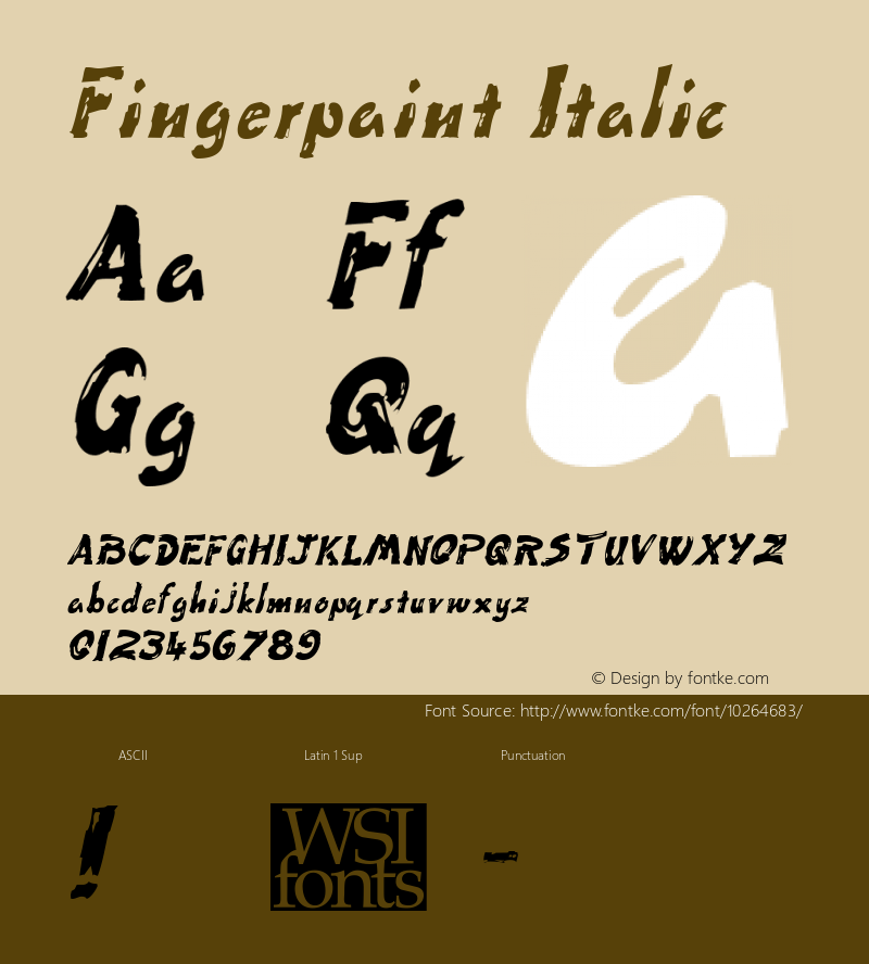 Fingerpaint Italic Macromedia Fontographer 4.1 6/29/96 Font Sample