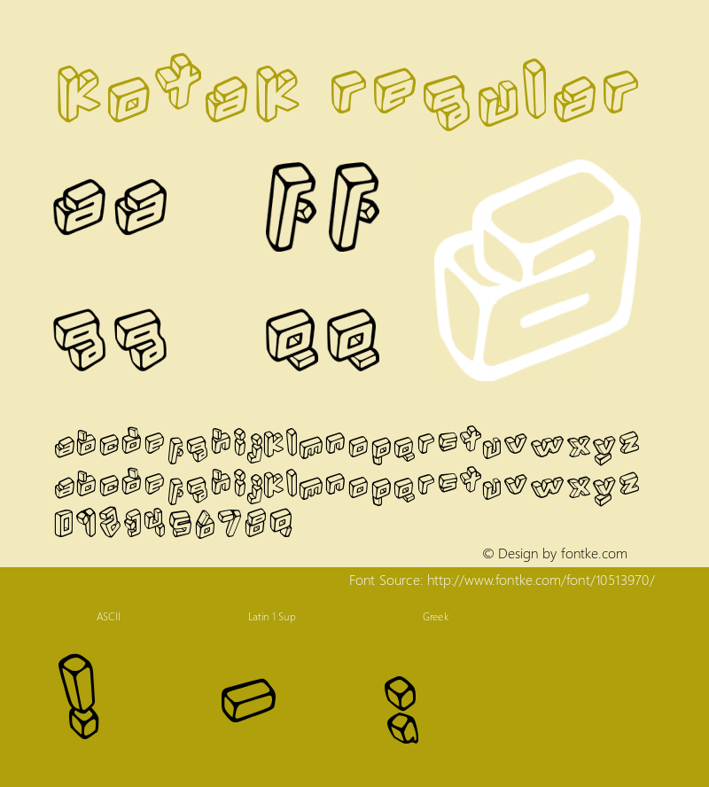 Kotak Regular Version 1.00 December 6, 2008, initial release Font Sample