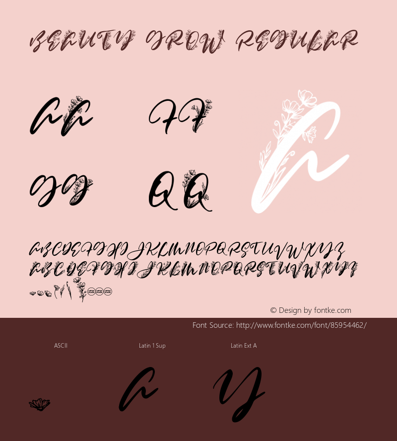 Beauty Grow Version 1.00;October 20, 2020;FontCreator 12.0.0.2567 64-bit Font Sample