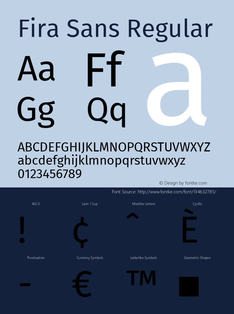 Fira Sans Regular Version 3.107;PS 003.107;hotconv 1.0.70;makeotf.lib2.5.58329 Font Sample