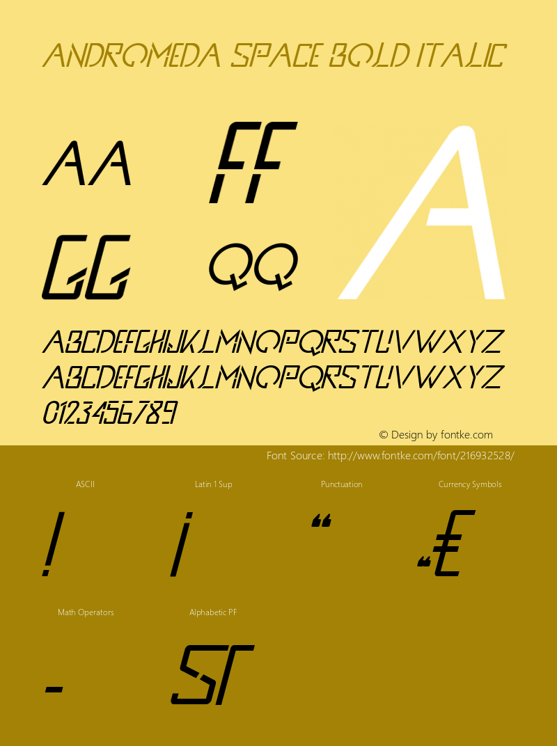 Andromeda Bold Italic Version 1.000图片样张