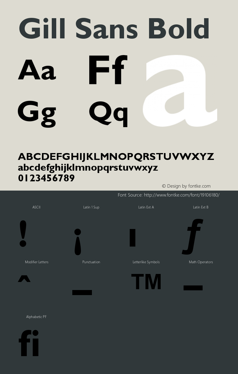 Gill Sans Bold Version 001.001 Font Sample