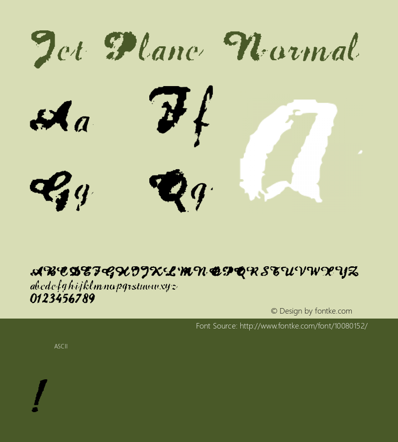 Jet Plane Normal 1.0 Thu Oct 15 21:40:51 1998 Font Sample