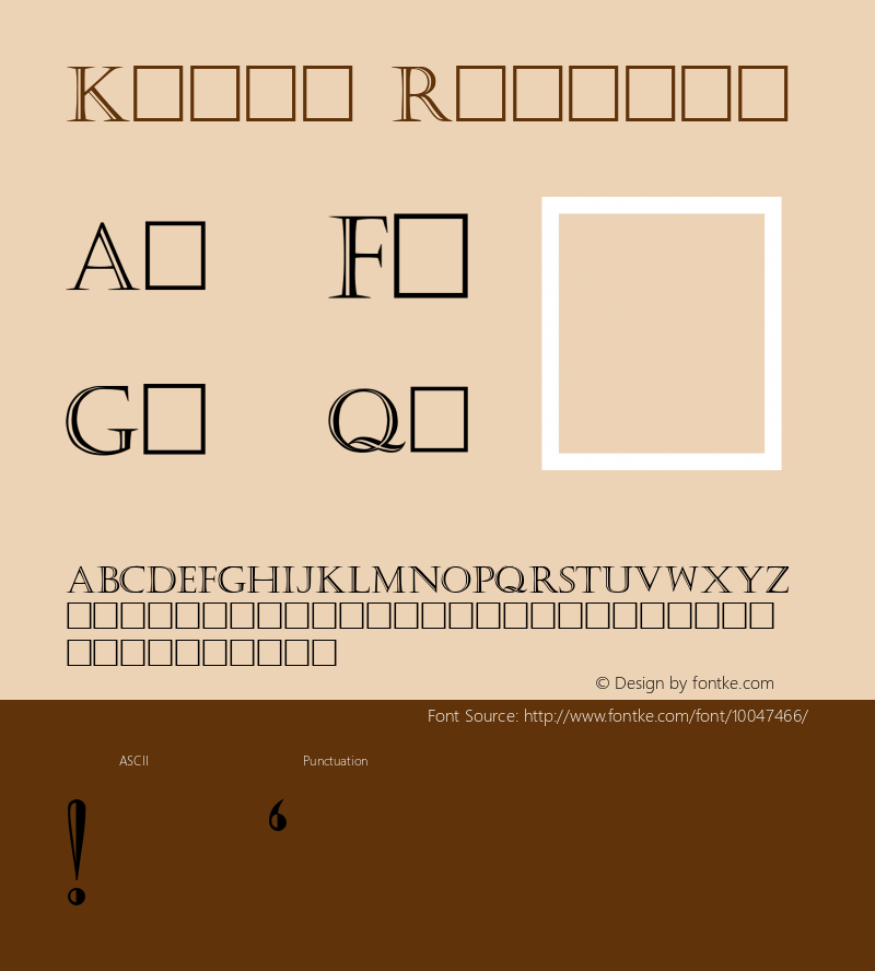 Kaste Regular Altsys Metamorphosis:8/18/91 Font Sample