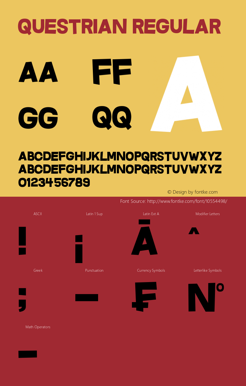 Questrian Regular Version 1.00 May 1, 2014, initial release Font Sample