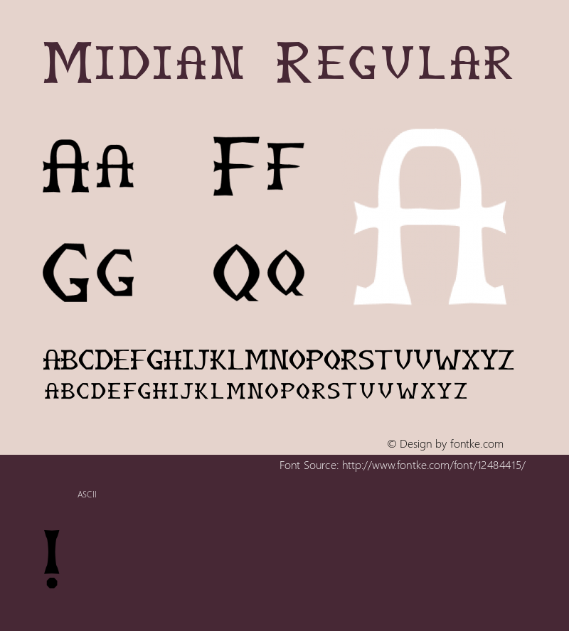 Midian Regular Version 001.000 Font Sample