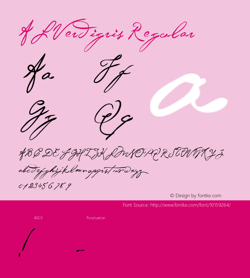 AL Verdigris Regular Macromedia Fontographer 4.1.5 3/29/04 Font Sample