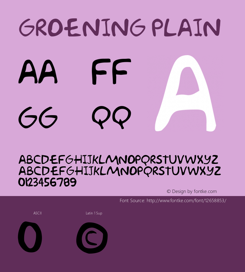 Groening Plain Altsys Fontographer 3.3  9/9/91 Font Sample