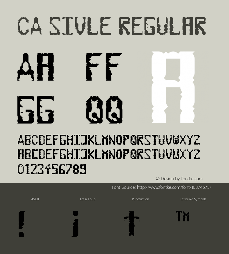 CA Sivle Regular Version 1.000 Font Sample