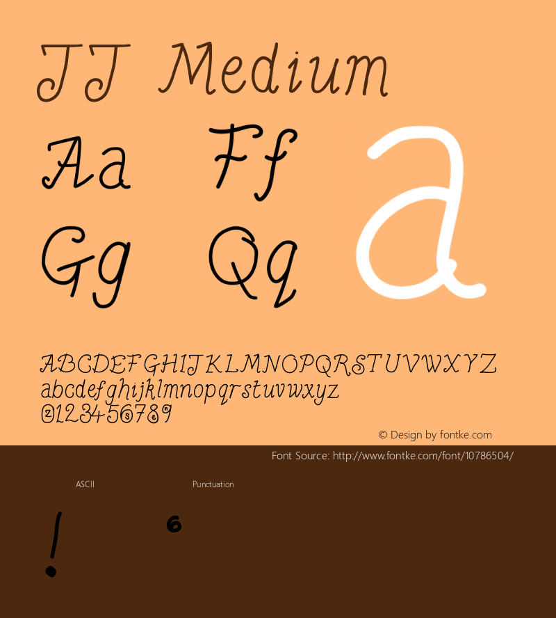JJ Medium Version 001.000 Font Sample