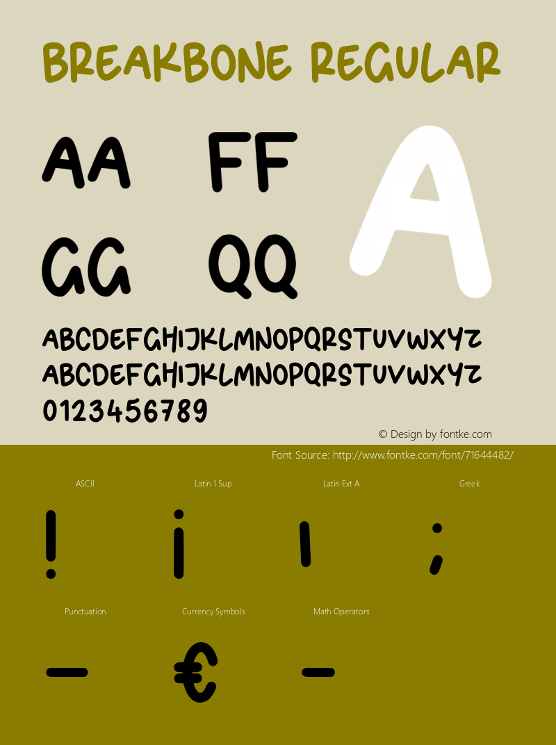 BREAKBONE Version 1.00;August 11, 2020;FontCreator 11.5.0.2430 64-bit Font Sample