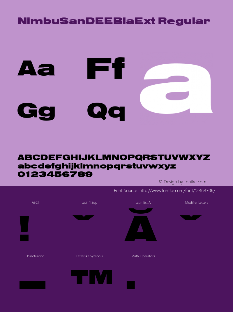 NimbuSanDEEBlaExt Regular 001.004 Font Sample