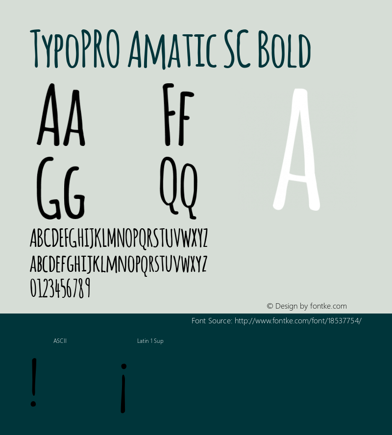 TypoPRO Amatic SC Bold Version 2.000; ttfautohint (v0.92-dirty) -l 8 -r 50 -G 50 -x 0 -w 