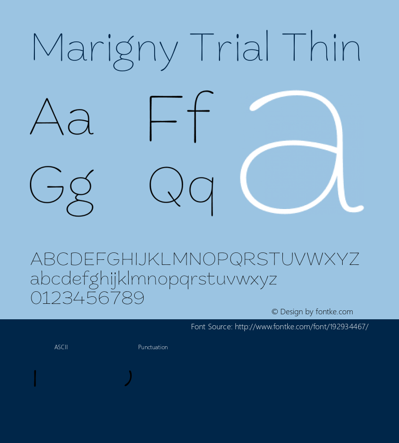 Marigny Trial Thin Version 1.000;hotconv 1.0.109;makeotfexe 2.5.65596图片样张