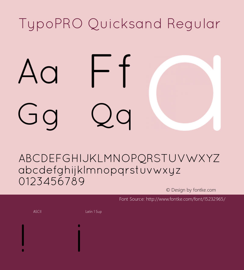 TypoPRO Quicksand Regular 1.002 Font Sample