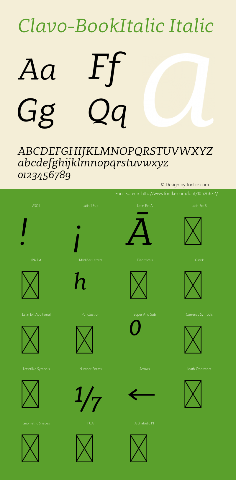 Clavo-BookItalic Italic Version 1.000;PS 001.000;hotconv 1.0.70;makeotf.lib2.5.58329 Font Sample