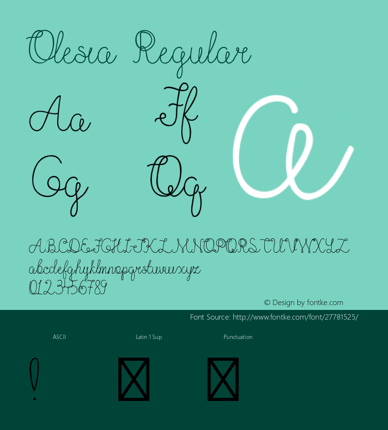 Olesia Version 1.001;PS 001.001;hotconv 1.0.70;makeotf.lib2.5.58329 Font Sample