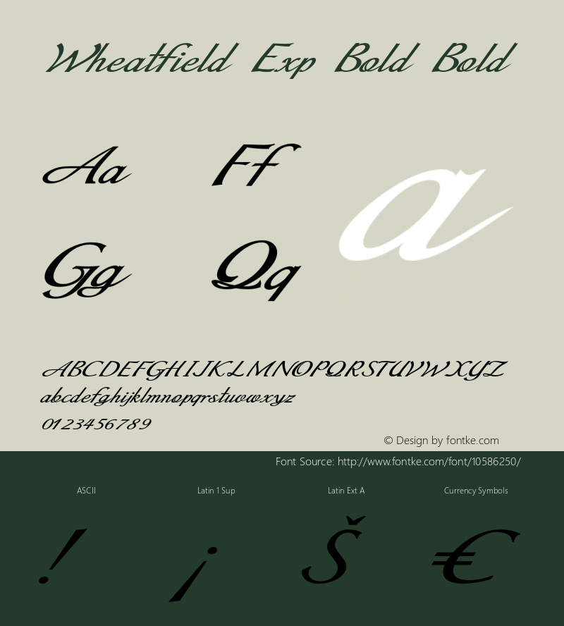 Wheatfield Exp Bold Bold Version 1.000 Font Sample