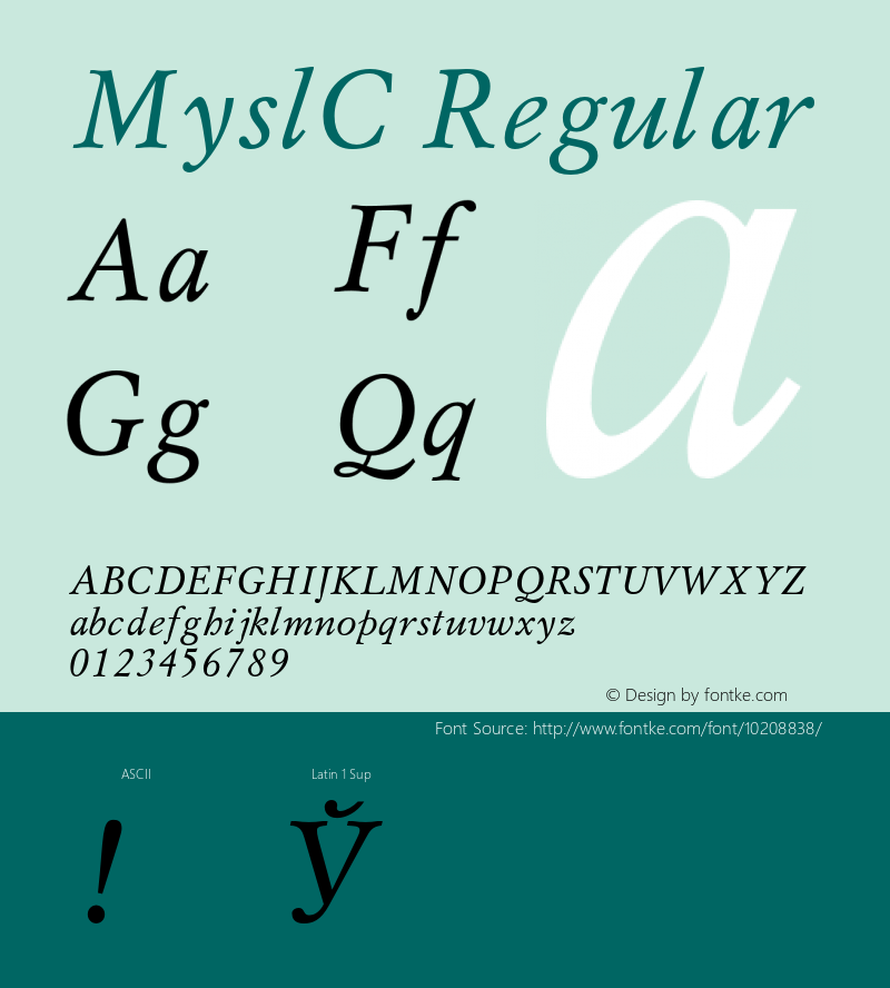 MyslC Regular 001.000 Font Sample