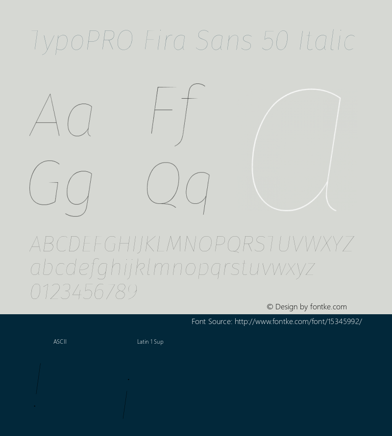 TypoPRO Fira Sans 50 Italic Version 4.100;PS 004.100;hotconv 1.0.70;makeotf.lib2.5.58329 Font Sample