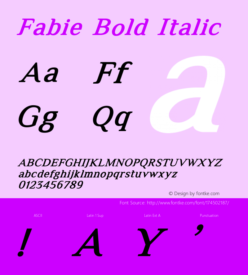 Fabie Bold Italic Version 1.001;Fontself Maker 3.5.4图片样张