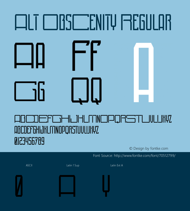 Alt ObsCenitY Version 1.001;Fontself Maker 3.5.1 Font Sample