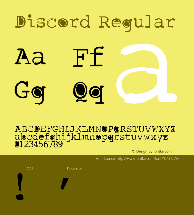 Discord Regular Unknown Font Sample